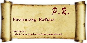 Povinszky Rufusz névjegykártya